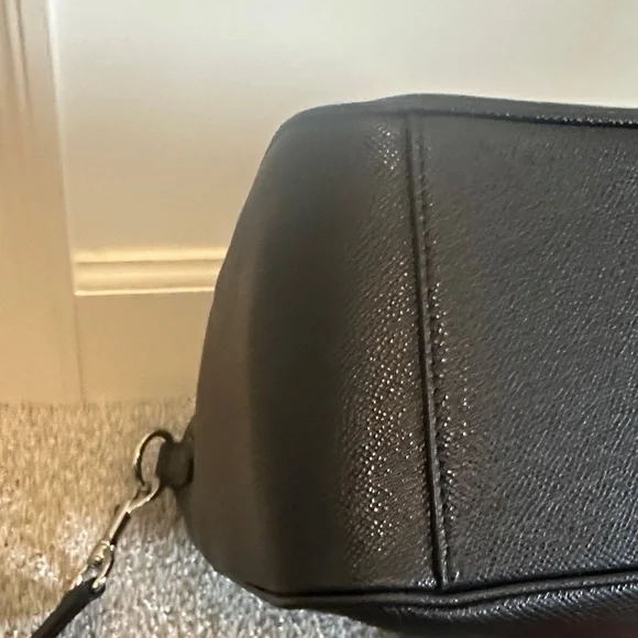 Coach Cross Grain Black Leather Briefcase Laptop Bag F59141 Metropolitan